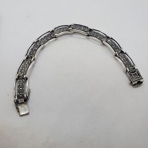 Sterling Silver and Marcasite Bracelet 7.75"